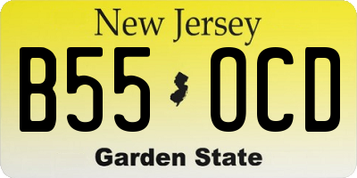 NJ license plate B55OCD
