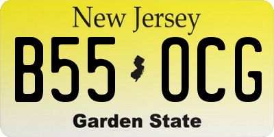 NJ license plate B55OCG