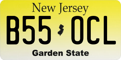 NJ license plate B55OCL