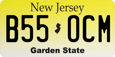 NJ license plate B55OCM