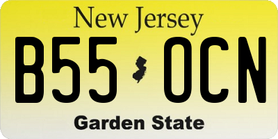 NJ license plate B55OCN