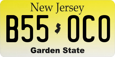 NJ license plate B55OCO