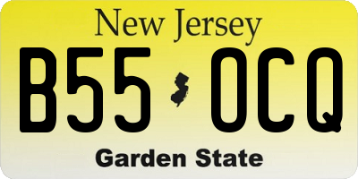 NJ license plate B55OCQ