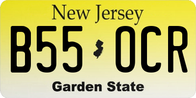 NJ license plate B55OCR