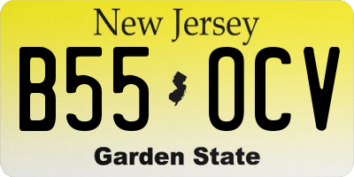 NJ license plate B55OCV