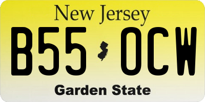 NJ license plate B55OCW