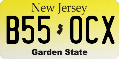 NJ license plate B55OCX