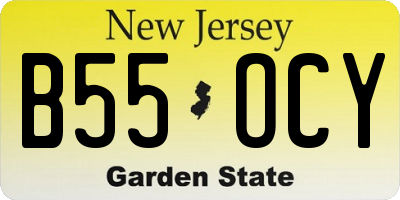 NJ license plate B55OCY