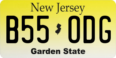 NJ license plate B55ODG