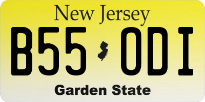 NJ license plate B55ODI