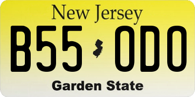 NJ license plate B55ODO
