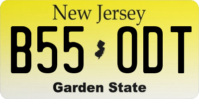 NJ license plate B55ODT