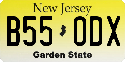 NJ license plate B55ODX