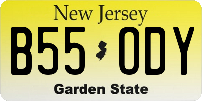 NJ license plate B55ODY