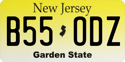 NJ license plate B55ODZ