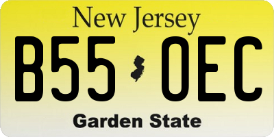 NJ license plate B55OEC