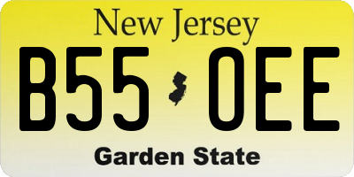NJ license plate B55OEE