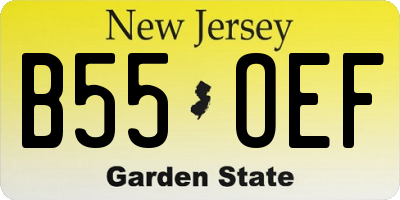 NJ license plate B55OEF