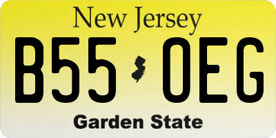 NJ license plate B55OEG