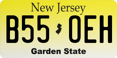 NJ license plate B55OEH