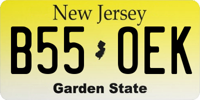 NJ license plate B55OEK