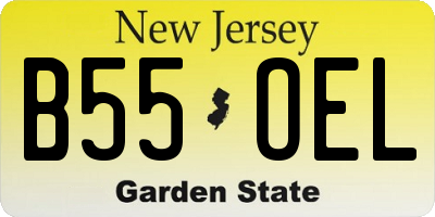 NJ license plate B55OEL