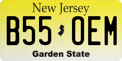 NJ license plate B55OEM