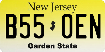 NJ license plate B55OEN