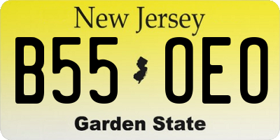 NJ license plate B55OEO