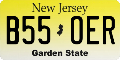 NJ license plate B55OER