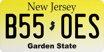NJ license plate B55OES