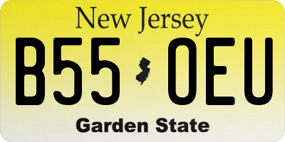 NJ license plate B55OEU