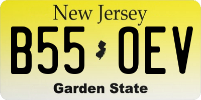 NJ license plate B55OEV