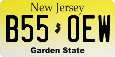 NJ license plate B55OEW
