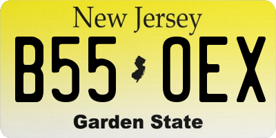 NJ license plate B55OEX