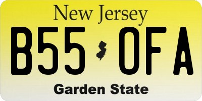 NJ license plate B55OFA