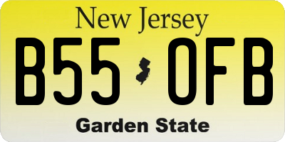 NJ license plate B55OFB
