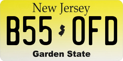 NJ license plate B55OFD