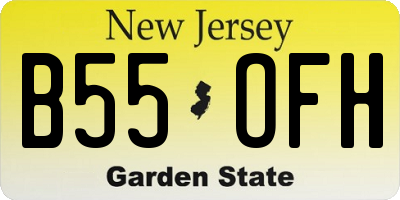 NJ license plate B55OFH