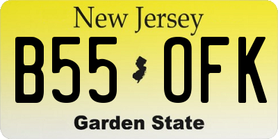 NJ license plate B55OFK