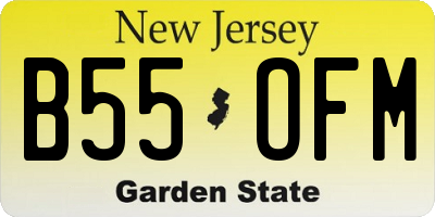 NJ license plate B55OFM
