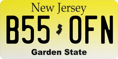 NJ license plate B55OFN