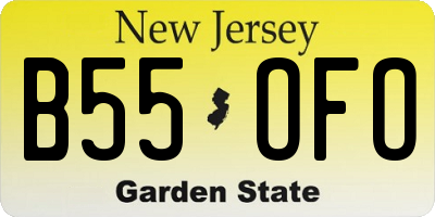 NJ license plate B55OFO