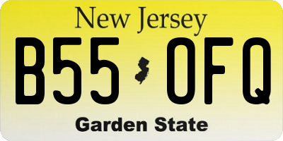 NJ license plate B55OFQ