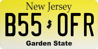 NJ license plate B55OFR