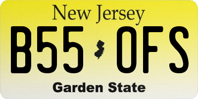 NJ license plate B55OFS