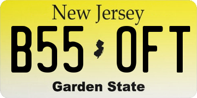 NJ license plate B55OFT