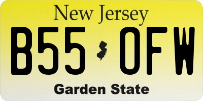 NJ license plate B55OFW