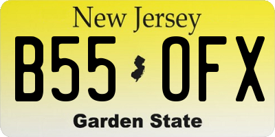 NJ license plate B55OFX