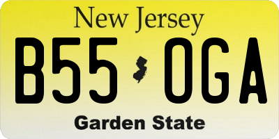 NJ license plate B55OGA